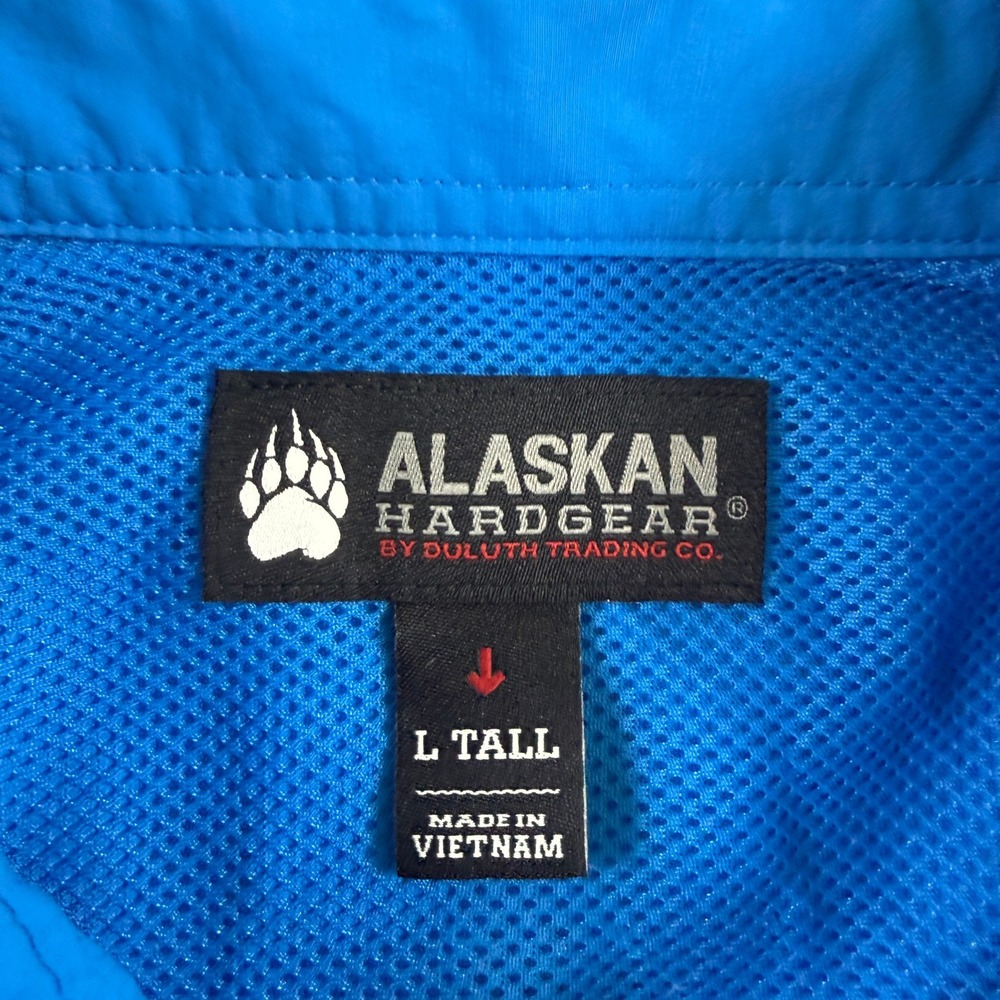 Alaskan Hardgear Duluth Shirt Mens L Tall Blue Long Sleeve Button Up Fishing - Picture 2 of 9